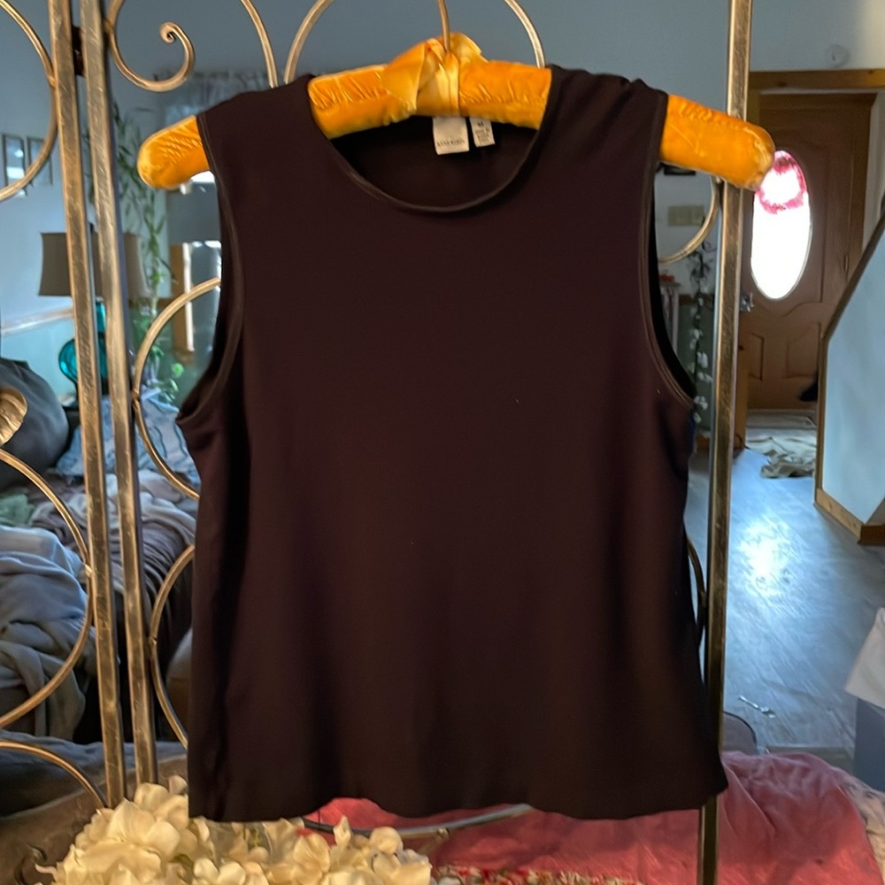 Anne Klein black sleeveless top Medium